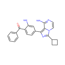 Nc1cc(-c2nc(C3CCC3)n3ccnc(N)c23)ccc1C(=O)c1ccccc1 ZINC000068153248