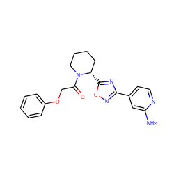 Nc1cc(-c2noc([C@H]3CCCCN3C(=O)COc3ccccc3)n2)ccn1 ZINC000144426024