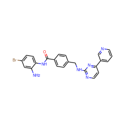 Nc1cc(Br)ccc1NC(=O)c1ccc(CNc2nccc(-c3cccnc3)n2)cc1 ZINC000096273687