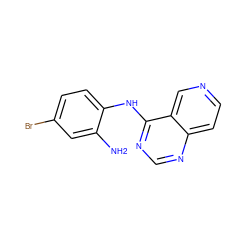 Nc1cc(Br)ccc1Nc1ncnc2ccncc12 ZINC000029133043