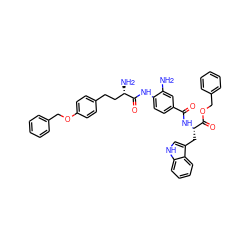 Nc1cc(C(=O)N[C@@H](Cc2c[nH]c3ccccc23)C(=O)OCc2ccccc2)ccc1NC(=O)[C@@H](N)CCc1ccc(OCc2ccccc2)cc1 ZINC000299860602