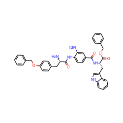 Nc1cc(C(=O)N[C@@H](Cc2c[nH]c3ccccc23)C(=O)OCc2ccccc2)ccc1NC(=O)[C@@H](N)Cc1ccc(OCc2ccccc2)cc1 ZINC000299864948