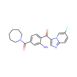 Nc1cc(C(=O)N2CCCCCC2)ccc1C(=O)c1cnc2ccc(F)cn12 ZINC000115948509