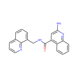 Nc1cc(C(=O)NCc2cccc3cccnc23)c2ccccc2n1 ZINC000327091291