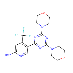 Nc1cc(C(F)(F)F)c(-c2nc(N3CCOCC3)nc(N3CCOCC3)n2)cn1 ZINC000068203488