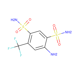 Nc1cc(C(F)(F)F)c(S(N)(=O)=O)cc1S(N)(=O)=O ZINC000001676919