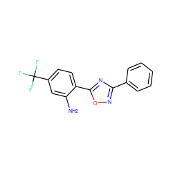 Nc1cc(C(F)(F)F)ccc1-c1nc(-c2ccccc2)no1 ZINC000169348235