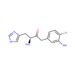Nc1cc(CC(=O)[C@@H](N)Cc2c[nH]cn2)ccc1Br ZINC000026182965