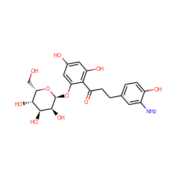 Nc1cc(CCC(=O)c2c(O)cc(O)cc2O[C@@H]2O[C@@H](CO)[C@@H](O)[C@H](O)[C@@H]2O)ccc1O ZINC000095565168