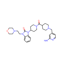 Nc1cc(CN2CCC(C(=O)N3CCC(n4c(=O)n(CCN5CCOCC5)c5ccccc54)CC3)CC2)ccn1 ZINC000096285295