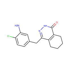 Nc1cc(Cc2n[nH]c(=O)c3c2CCCC3)ccc1Cl ZINC000167426032