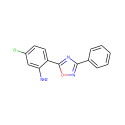 Nc1cc(Cl)ccc1-c1nc(-c2ccccc2)no1 ZINC000021014376