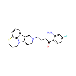 Nc1cc(F)ccc1C(=O)CCCN1CC[C@@H]2[C@H](C1)c1cccc3c1N2CCCS3 ZINC000013488013