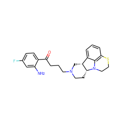 Nc1cc(F)ccc1C(=O)CCCN1CC[C@@H]2[C@H](C1)c1cccc3c1N2CCS3 ZINC000013488009