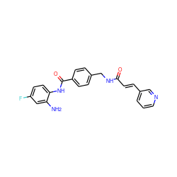 Nc1cc(F)ccc1NC(=O)c1ccc(CNC(=O)/C=C/c2cccnc2)cc1 ZINC000143948360