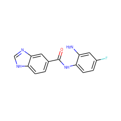 Nc1cc(F)ccc1NC(=O)c1ccc2[nH]cnc2c1 ZINC000169819836