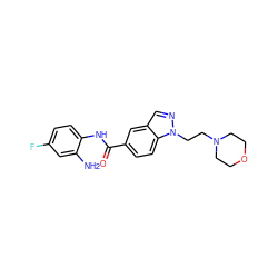 Nc1cc(F)ccc1NC(=O)c1ccc2c(cnn2CCN2CCOCC2)c1 ZINC000219018150