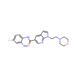 Nc1cc(F)ccc1NC(=O)c1cnc2c(ccn2CCN2CCOCC2)c1 ZINC000212346227