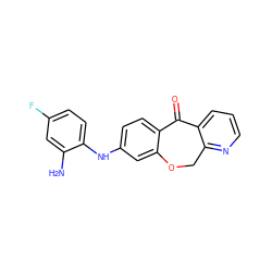 Nc1cc(F)ccc1Nc1ccc2c(c1)OCc1ncccc1C2=O ZINC000040898258