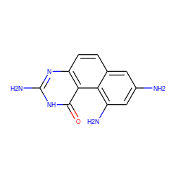 Nc1cc(N)c2c(ccc3nc(N)[nH]c(=O)c32)c1 ZINC000013832421