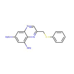 Nc1cc(N)c2nc(CSc3ccccc3)cnc2c1 ZINC000027525549