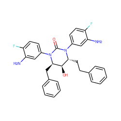 Nc1cc(N2C(=O)N(c3ccc(F)c(N)c3)[C@H](Cc3ccccc3)[C@H](O)[C@H]2CCc2ccccc2)ccc1F ZINC000028116938