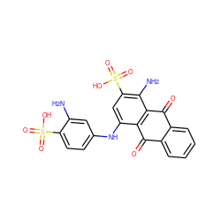 Nc1cc(Nc2cc(S(=O)(=O)O)c(N)c3c2C(=O)c2ccccc2C3=O)ccc1S(=O)(=O)O ZINC000031291954