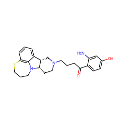 Nc1cc(O)ccc1C(=O)CCCN1CC[C@H]2[C@@H](C1)c1cccc3c1N2CCCS3 ZINC000012356369