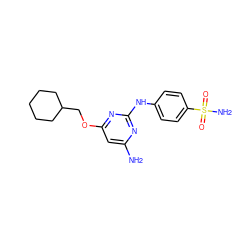 Nc1cc(OCC2CCCCC2)nc(Nc2ccc(S(N)(=O)=O)cc2)n1 ZINC000012354961