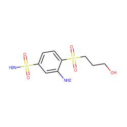 Nc1cc(S(N)(=O)=O)ccc1S(=O)(=O)CCCO ZINC000013825335