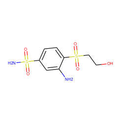 Nc1cc(S(N)(=O)=O)ccc1S(=O)(=O)CCO ZINC000013825333