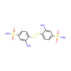 Nc1cc(S(N)(=O)=O)ccc1SSc1ccc(S(N)(=O)=O)cc1N ZINC000003954156