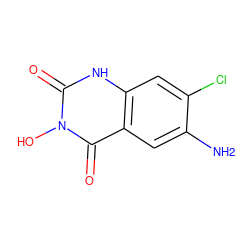 Nc1cc2c(=O)n(O)c(=O)[nH]c2cc1Cl ZINC000026470043