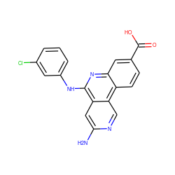 Nc1cc2c(Nc3cccc(Cl)c3)nc3cc(C(=O)O)ccc3c2cn1 ZINC000145862159