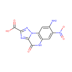 Nc1cc2c(cc1[N+](=O)[O-])[nH]c(=O)c1nc(C(=O)O)nn12 ZINC000013532654