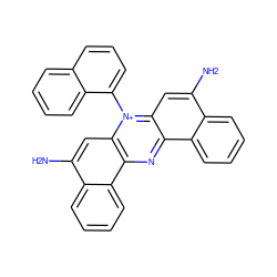 Nc1cc2c(nc3c4ccccc4c(N)cc3[n+]2-c2cccc3ccccc23)c2ccccc12 ZINC000003953839