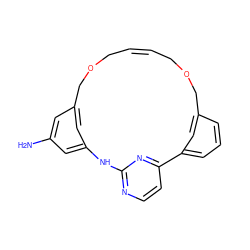 Nc1cc2cc(c1)Nc1nccc(n1)-c1cccc(c1)COCC=CCOC2 ZINC000254134643