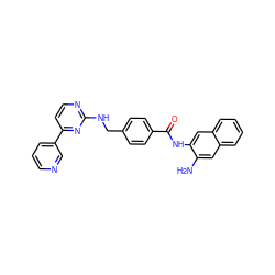 Nc1cc2ccccc2cc1NC(=O)c1ccc(CNc2nccc(-c3cccnc3)n2)cc1 ZINC000096273689