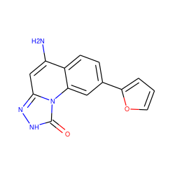 Nc1cc2n[nH]c(=O)n2c2cc(-c3ccco3)ccc12 ZINC000084603703