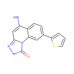 Nc1cc2n[nH]c(=O)n2c2cc(-c3cccs3)ccc12 ZINC000084632761