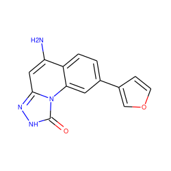 Nc1cc2n[nH]c(=O)n2c2cc(-c3ccoc3)ccc12 ZINC000084603084