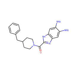 Nc1cc2nc(C(=O)N3CCC(Cc4ccccc4)CC3)[nH]c2cc1N ZINC000036294470