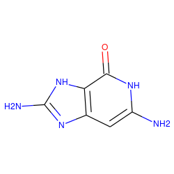 Nc1cc2nc(N)[nH]c2c(=O)[nH]1 ZINC000005117007