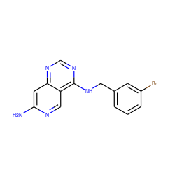 Nc1cc2ncnc(NCc3cccc(Br)c3)c2cn1 ZINC000013743455