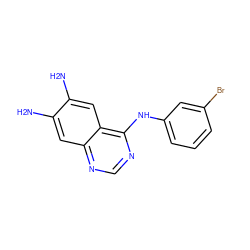 Nc1cc2ncnc(Nc3cccc(Br)c3)c2cc1N ZINC000002391776