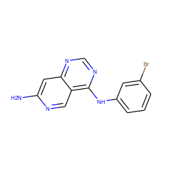 Nc1cc2ncnc(Nc3cccc(Br)c3)c2cn1 ZINC000021289330