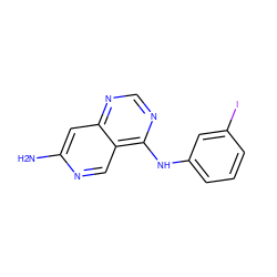 Nc1cc2ncnc(Nc3cccc(I)c3)c2cn1 ZINC000021289395