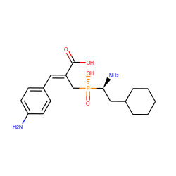 Nc1ccc(/C=C(\C[P@@](=O)(O)[C@@H](N)CC2CCCCC2)C(=O)O)cc1 ZINC000027106489