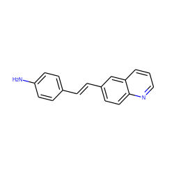 Nc1ccc(/C=C/c2ccc3ncccc3c2)cc1 ZINC000013152293