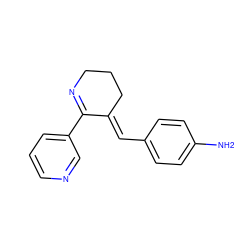 Nc1ccc(/C=C2\CCCN=C2c2cccnc2)cc1 ZINC000035875032